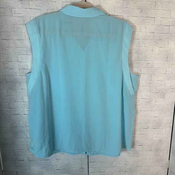 Worthington women’s blouse, sleeveless button up coastal lightweight plus size - Picture 2 of 8